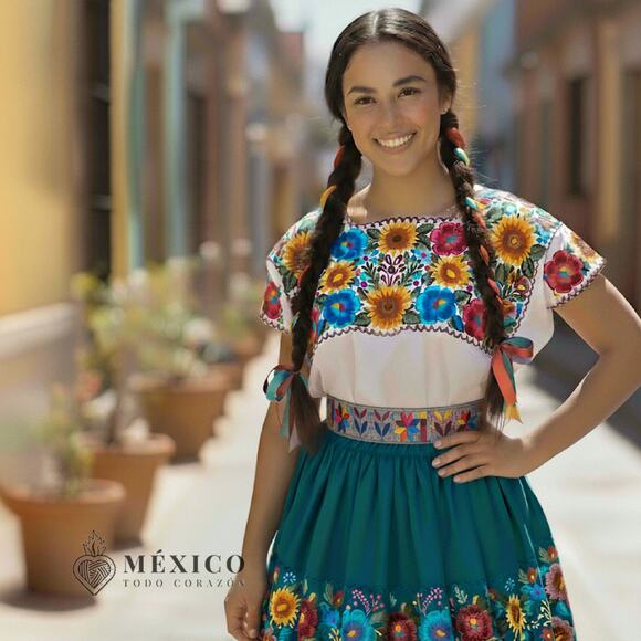 Mexican Folkloric belt day of the dead 5 de Mayo colorfull mexico todo corazon - Picture 1 of 4